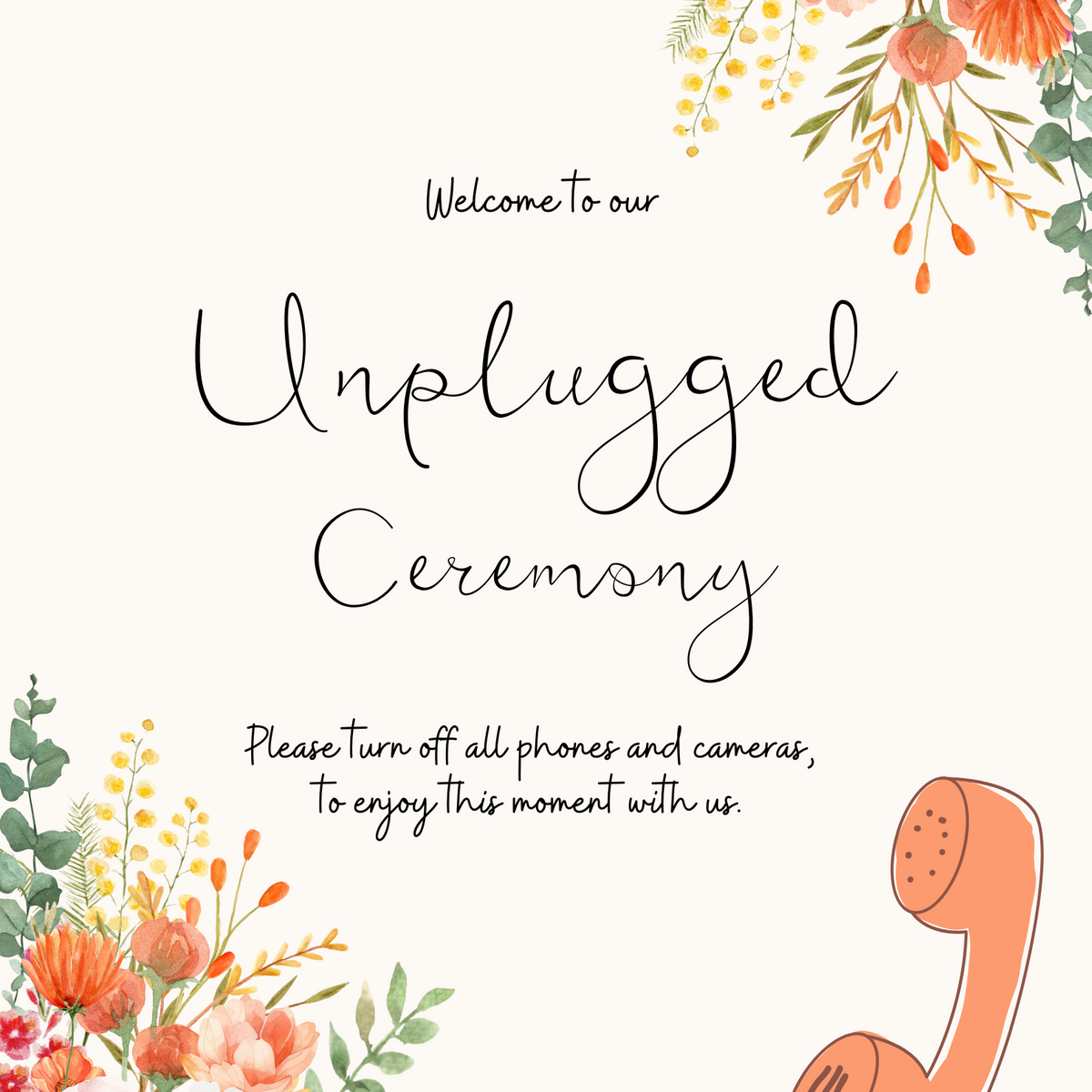 Autumnal Unplugged Ceremony Sign