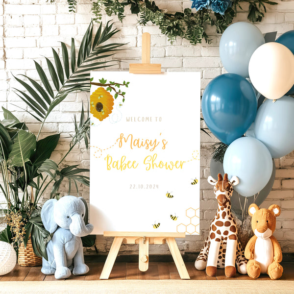 Bumble Bee Baby Shower Welcome Sign