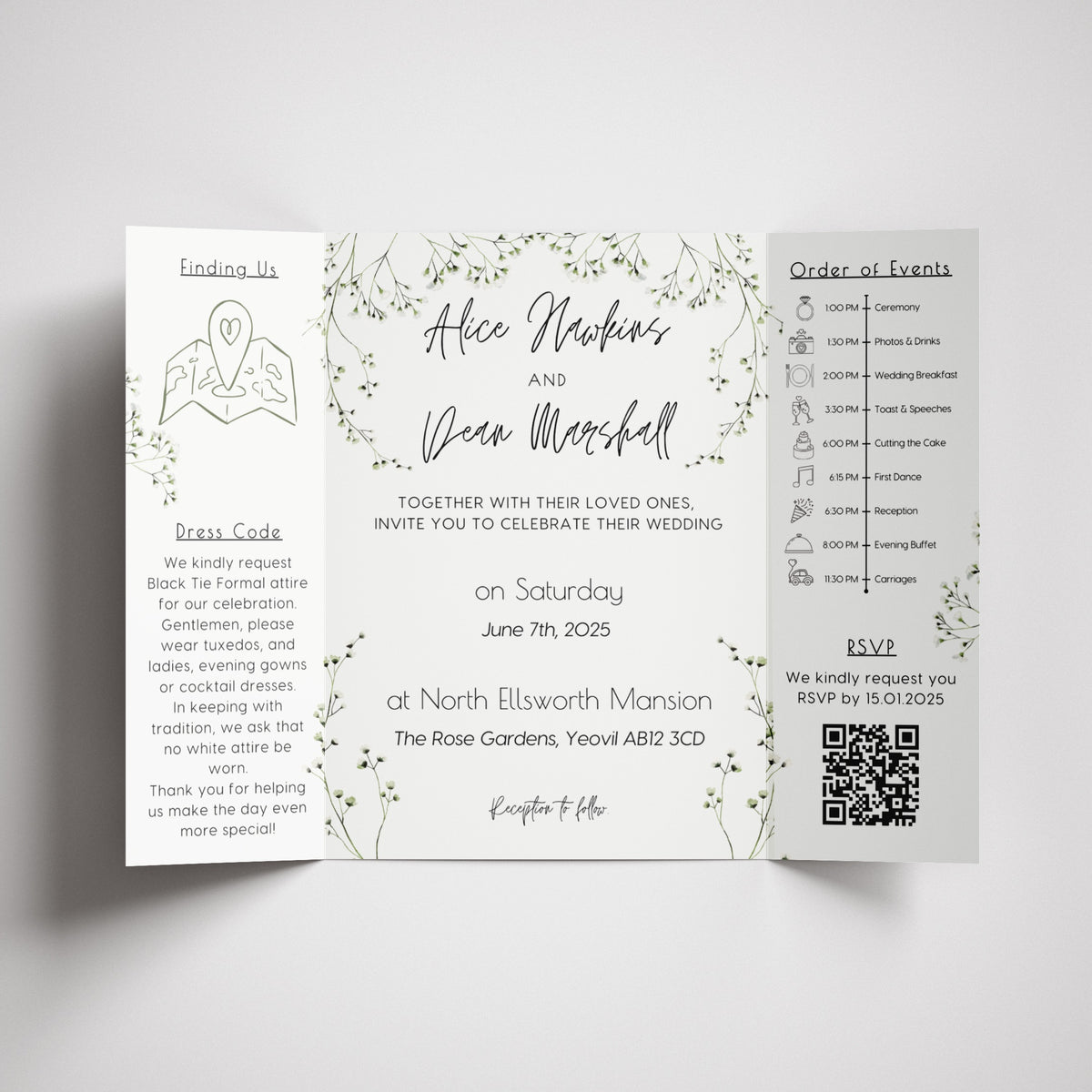 Gatefold Wedding Invitation SAMPLE