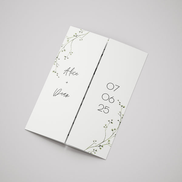 Baby's Breath Floral Gatefold Wedding Invitations