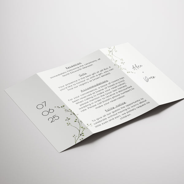 Baby's Breath Floral Gatefold Wedding Invitations