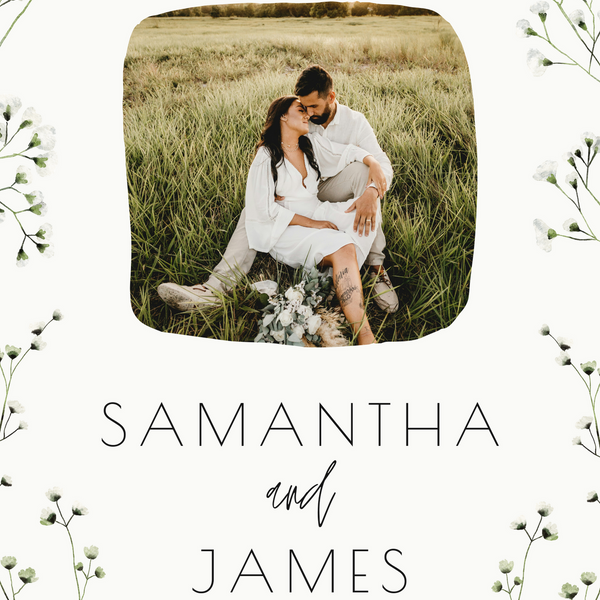 baby's breath floral wedding save the date invites - affordable personalised save the dates