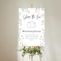 baby's breath floral wedding hashtag sign - personalised wedding signs online