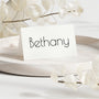 baby's breath floral wedding place cards - personalised wedding name cards