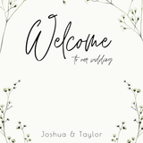 baby's breath floral wedding welcome sign, featuring a natural off-white background, and delicate gypsophila florals, for that dainty elegant aesthetic.