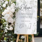 Baby's Breath Unplugged Ceremony Wedding Welcome Sign - Gypsophila Pretty and Elegant Unplugged Wedding sign - Personalised Wedding Signage