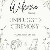Baby's Breath Unplugged Ceremony Wedding Welcome Sign - Gypsophila Pretty and Elegant Unplugged Wedding sign - Personalised Wedding Signage