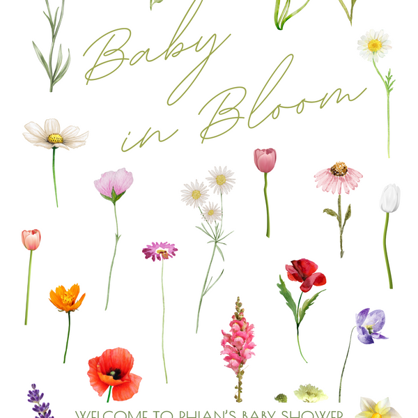 Baby in Bloom Baby Shower Welcome Sign