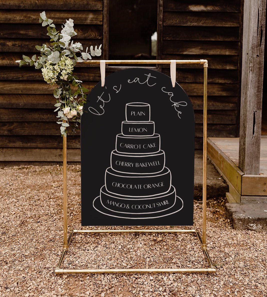 Five Tier Cake Menu - Black