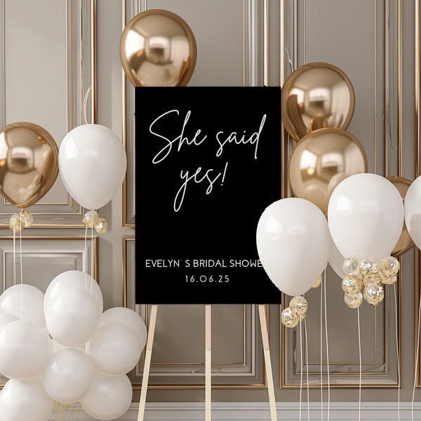 bridal shower she said yes sign - affordable personalised bridal shower sign