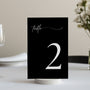 timeless black table number for wedding tables - luxury wedding table numbers personalised