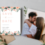 pink and peach floral wedding save the date invites - affordable save the dates