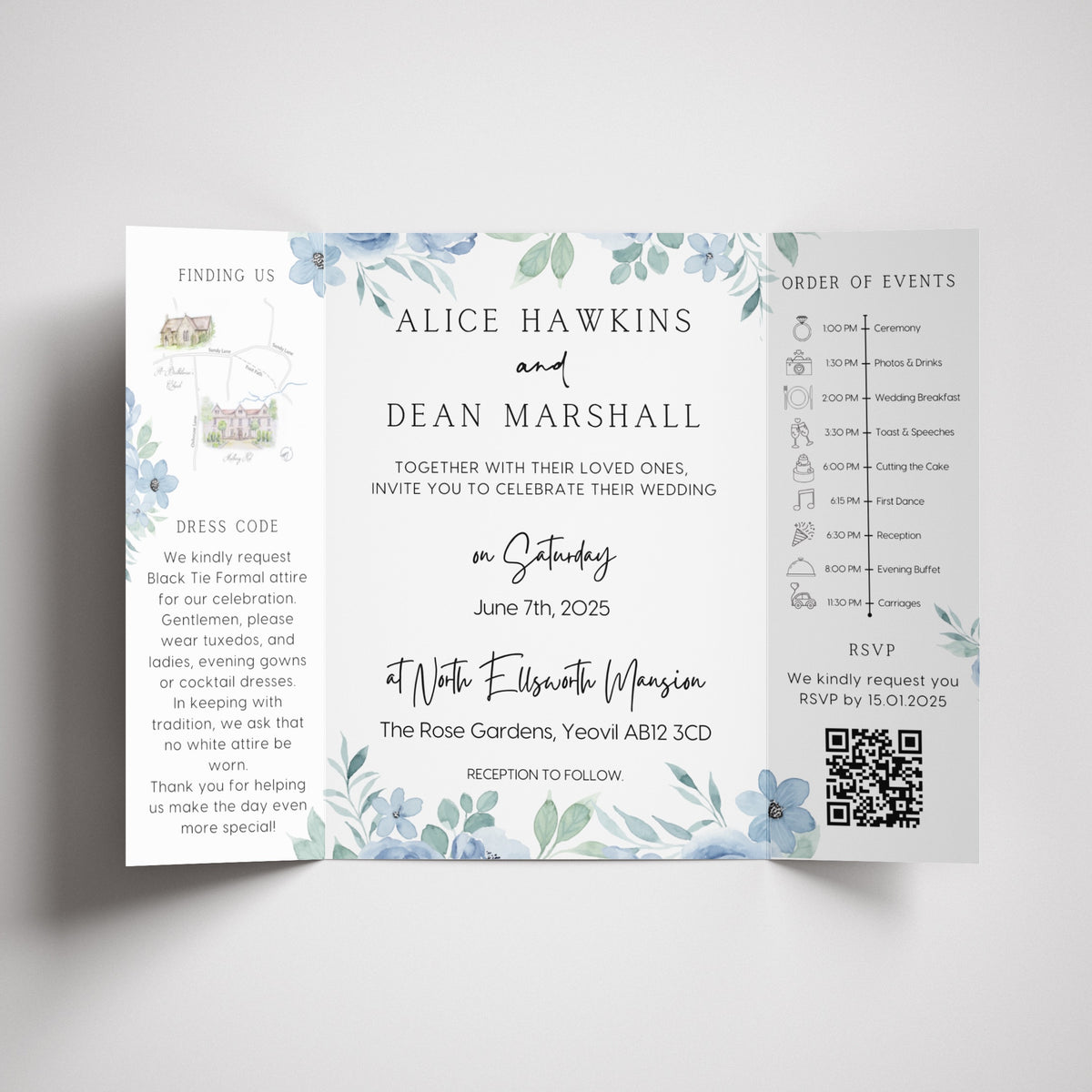 Gatefold Wedding Invitation SAMPLE