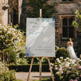 blue floral today I marry my best friend wedding welcome sign personalised