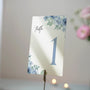 blue floral table number for wedding tables - luxury wedding table numbers personalised