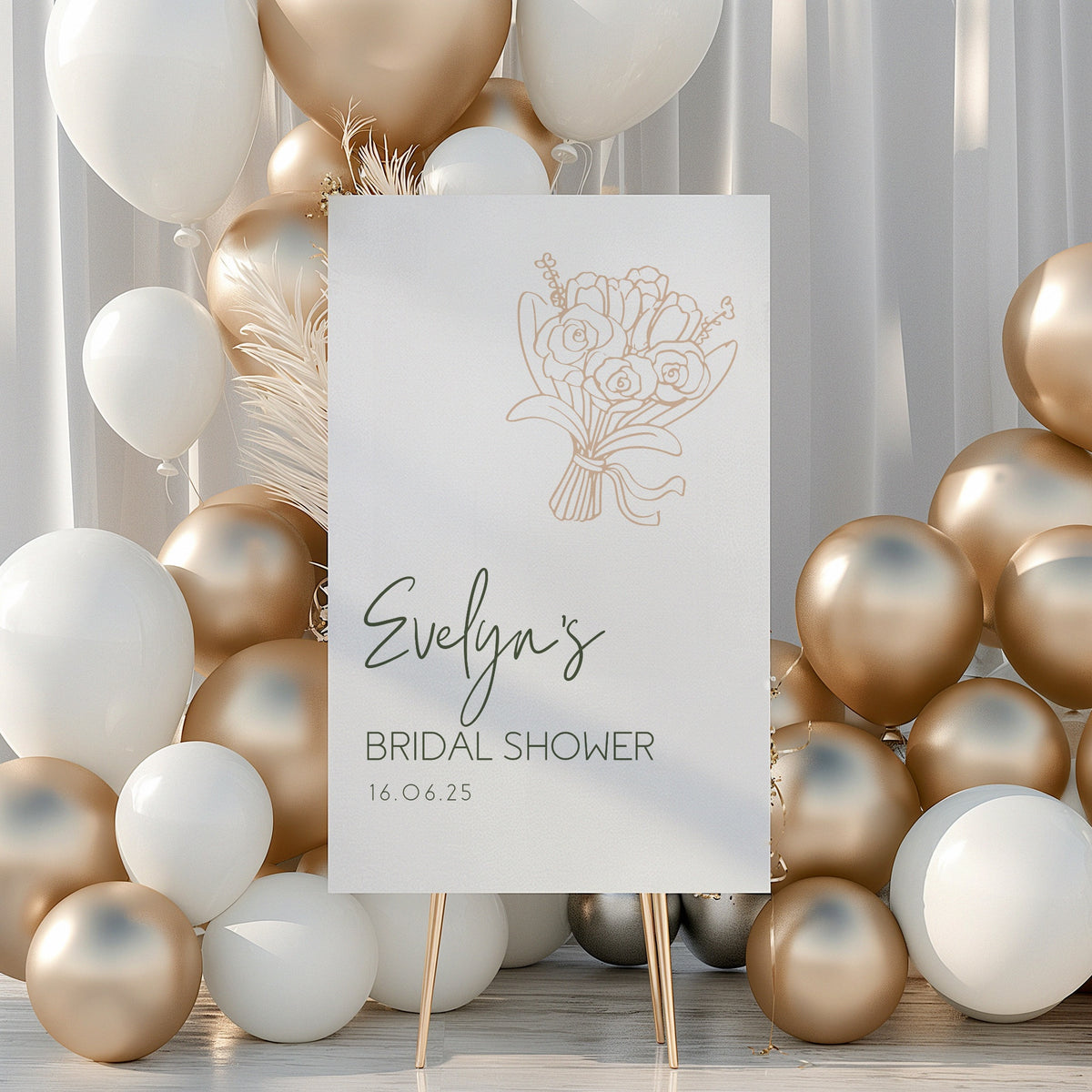 minimalist bridal shower sign - luxury simple bridal shower sign