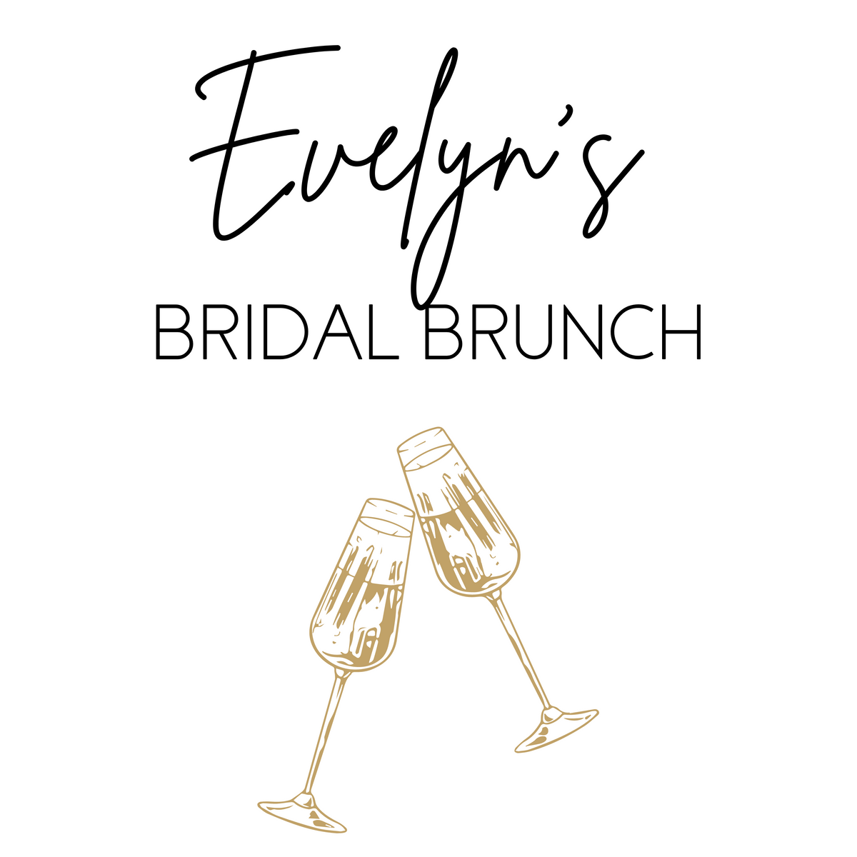 bridal brunch sign - champagne toast bridal shower sign - personalised bridal shower sign