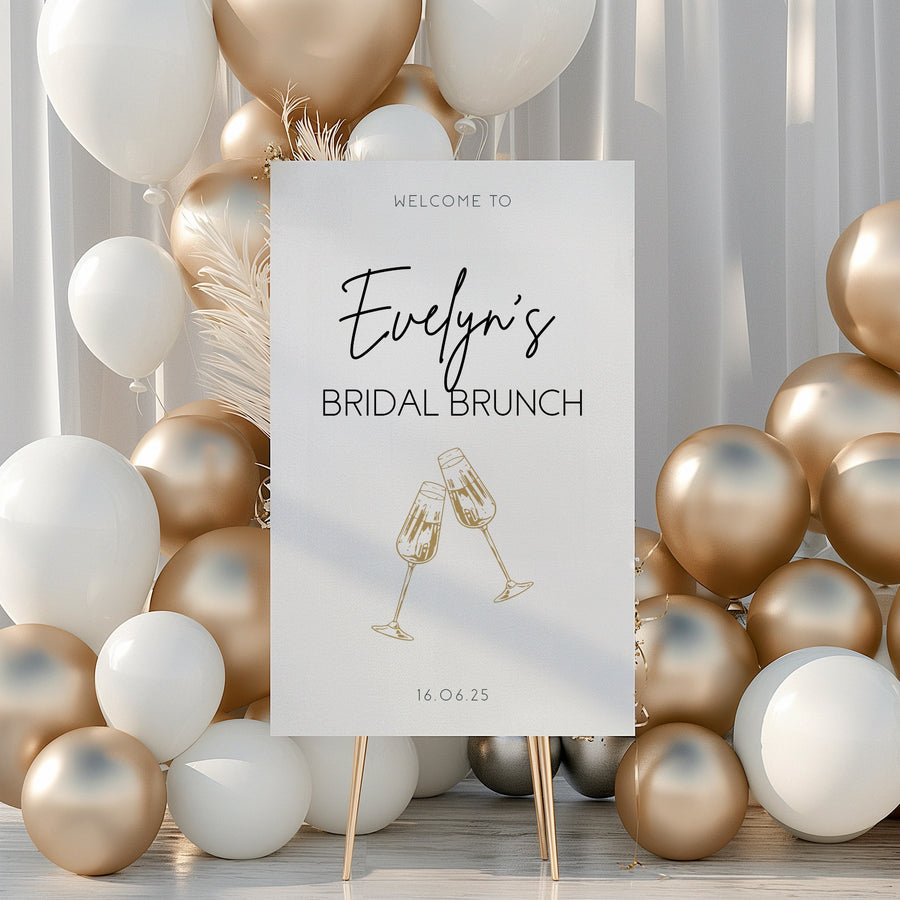 bridal brunch sign - champagne toast bridal shower sign - personalised bridal shower sign