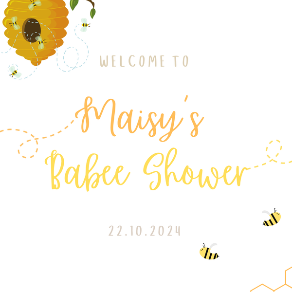 Bumble Bee Baby Shower Welcome Sign