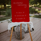 burgundy wedding sign | burgundy in loving memory table sign for wedding