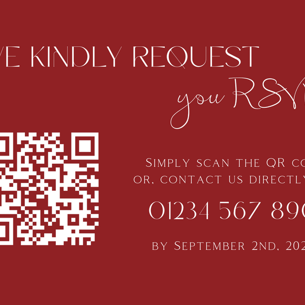 Burgundy QR Code RSVP for wedding - winter wedding RSVP cards - custom RSVP cards