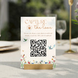 fairytale style guest photo sharing QR code sign - affordable custom wedding signs