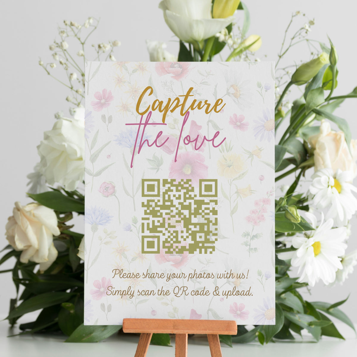 garden party wedding RSVP with QR - personalised wedding RSVPs invitations