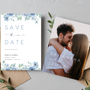 blue floral wedding save the date invites - affordable save the dates