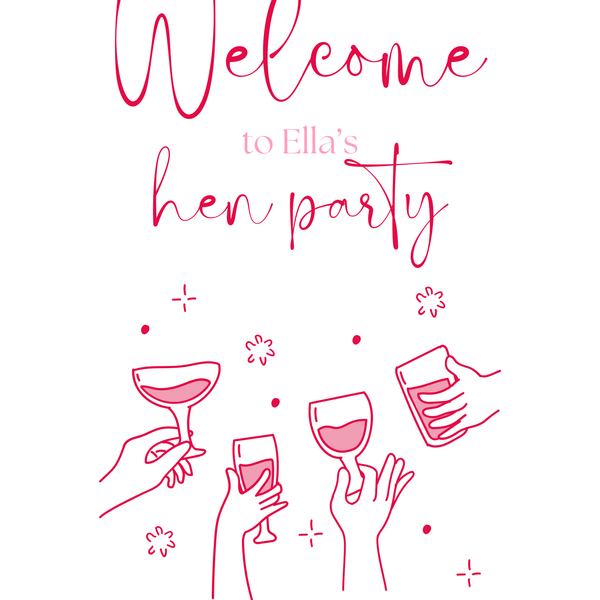 Cheers in White Hen Party Welcome Sign