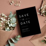 timeless black wedding save the date invites - affordable save the dates