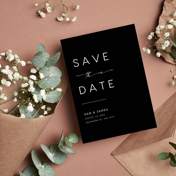 Timeless Black Save The Date