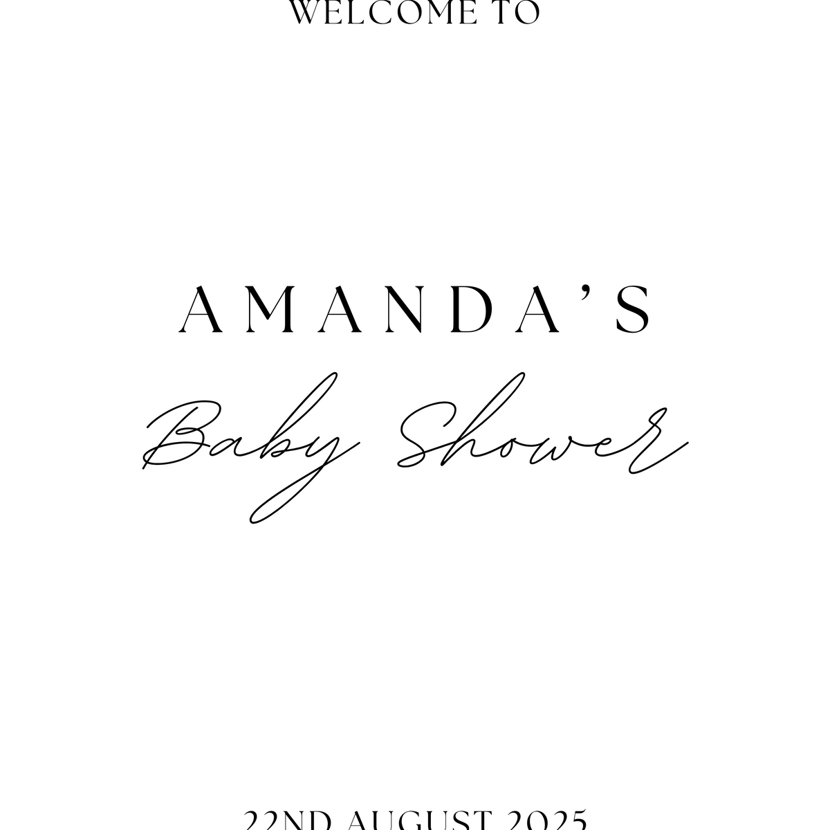 Chic Baby Shower Welcome Sign