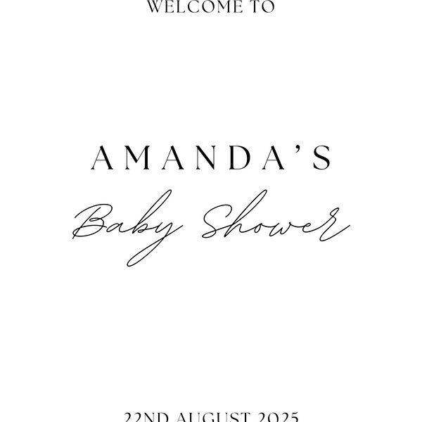 Chic Baby Shower Welcome Sign