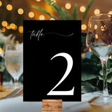 timeless white table numbers for wedding - personalised table number signs