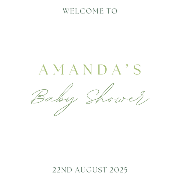 Chic Foliage Baby Shower Welcome Sign