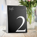 timeless white table numbers for wedding - personalised table number signs