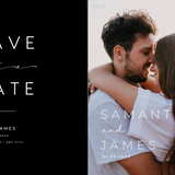 timeless black wedding save the date invites - affordable save the dates