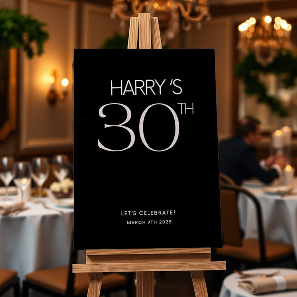 Birthday Welcome Sign - Classic Black