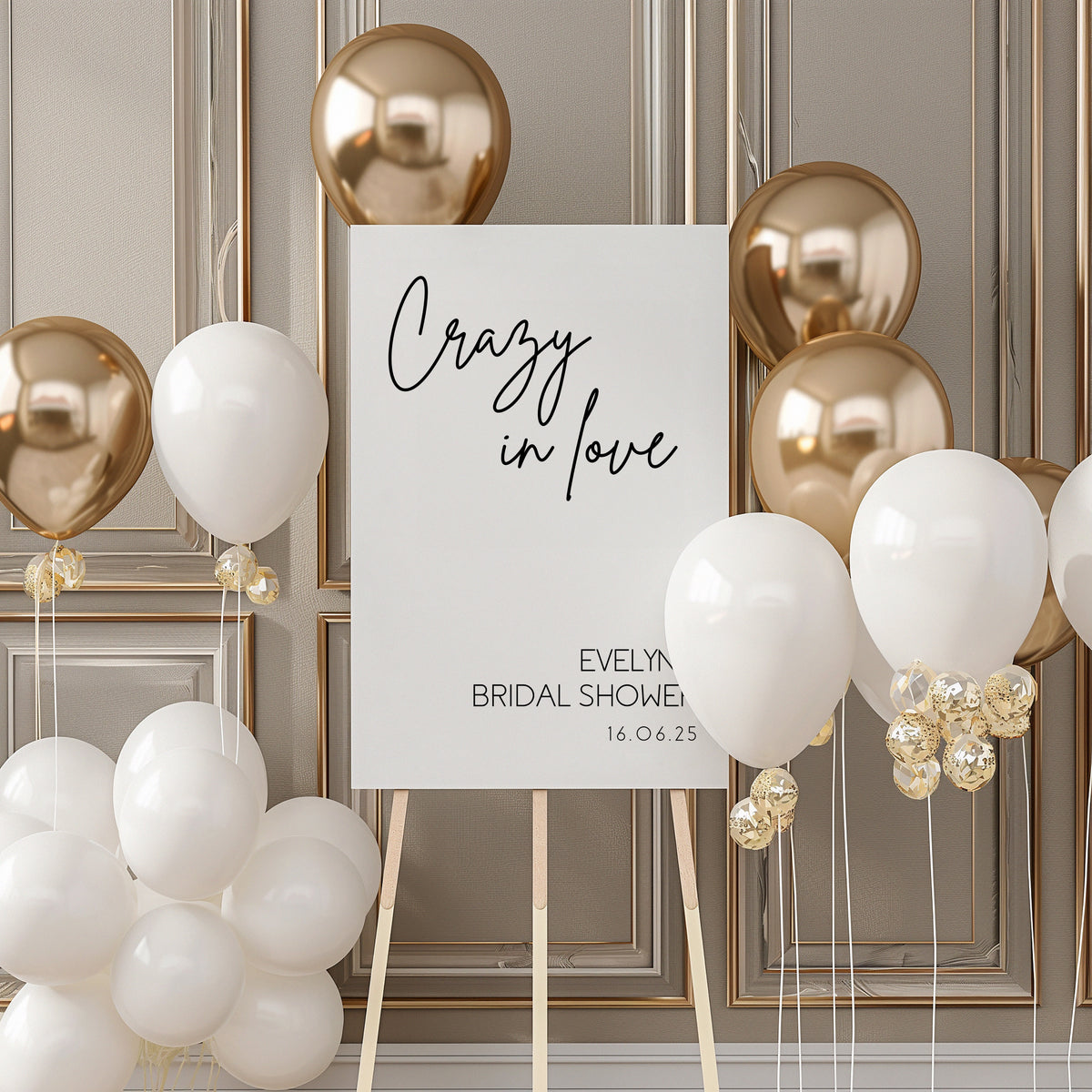 crazy in love bridal shower sign - personalised bridal shower sign uk