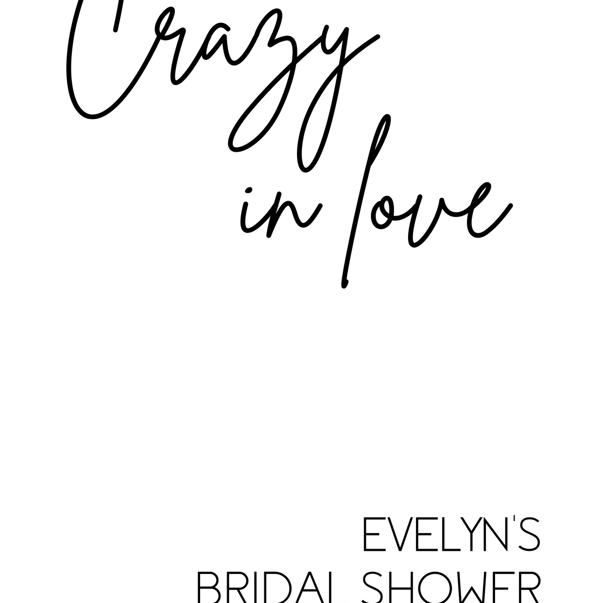 crazy in love bridal shower sign - personalised bridal shower sign uk