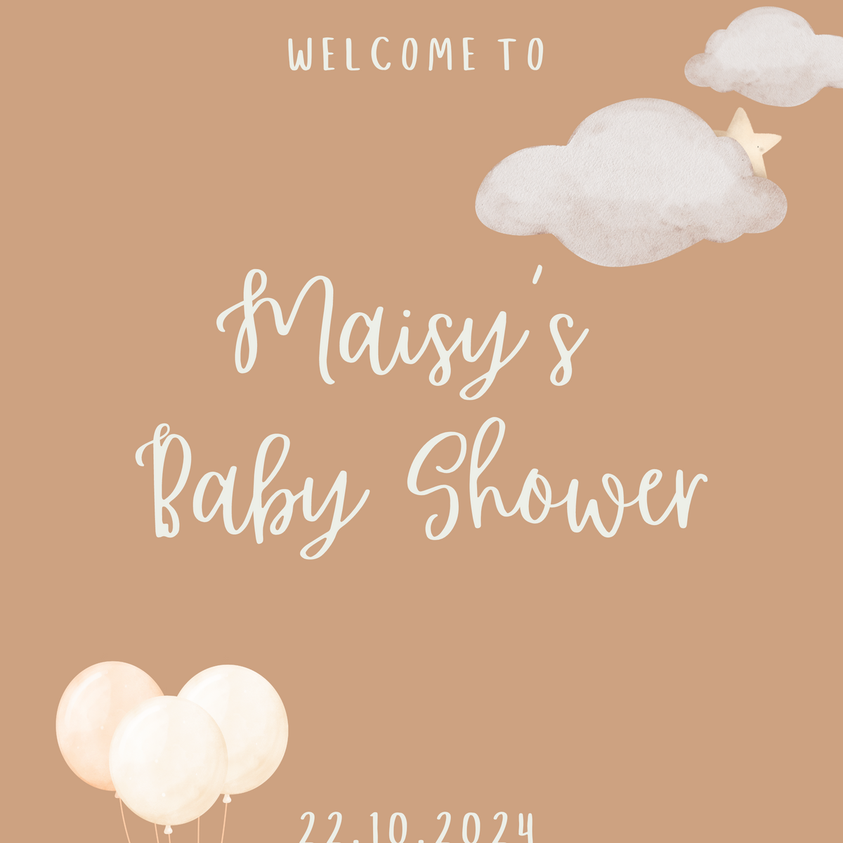 Cute Neutrals Baby Shower Welcome Sign