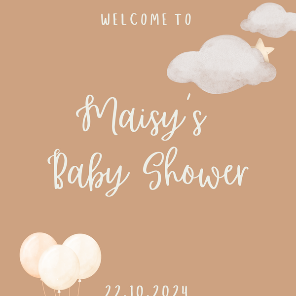 Cute Neutrals Baby Shower Welcome Sign