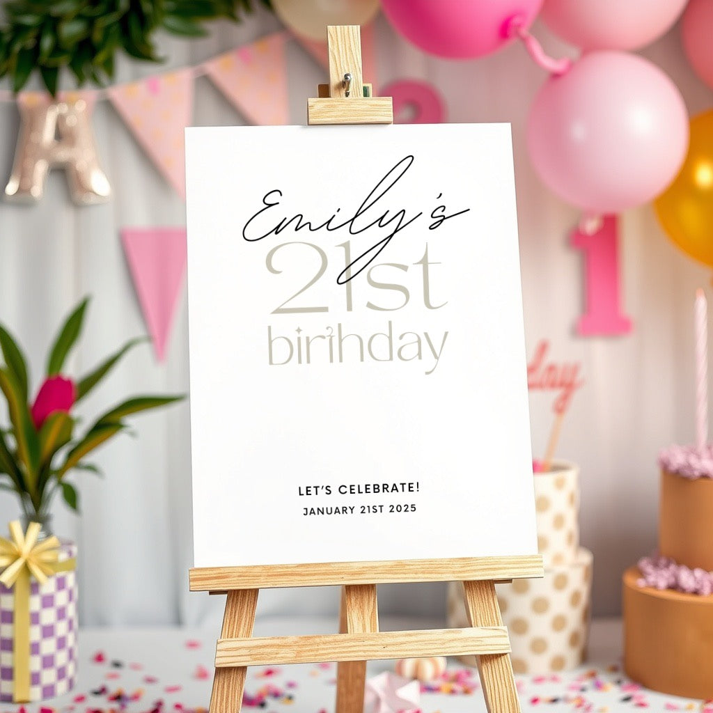 Birthday Welcome Sign - Dainty Minimalist