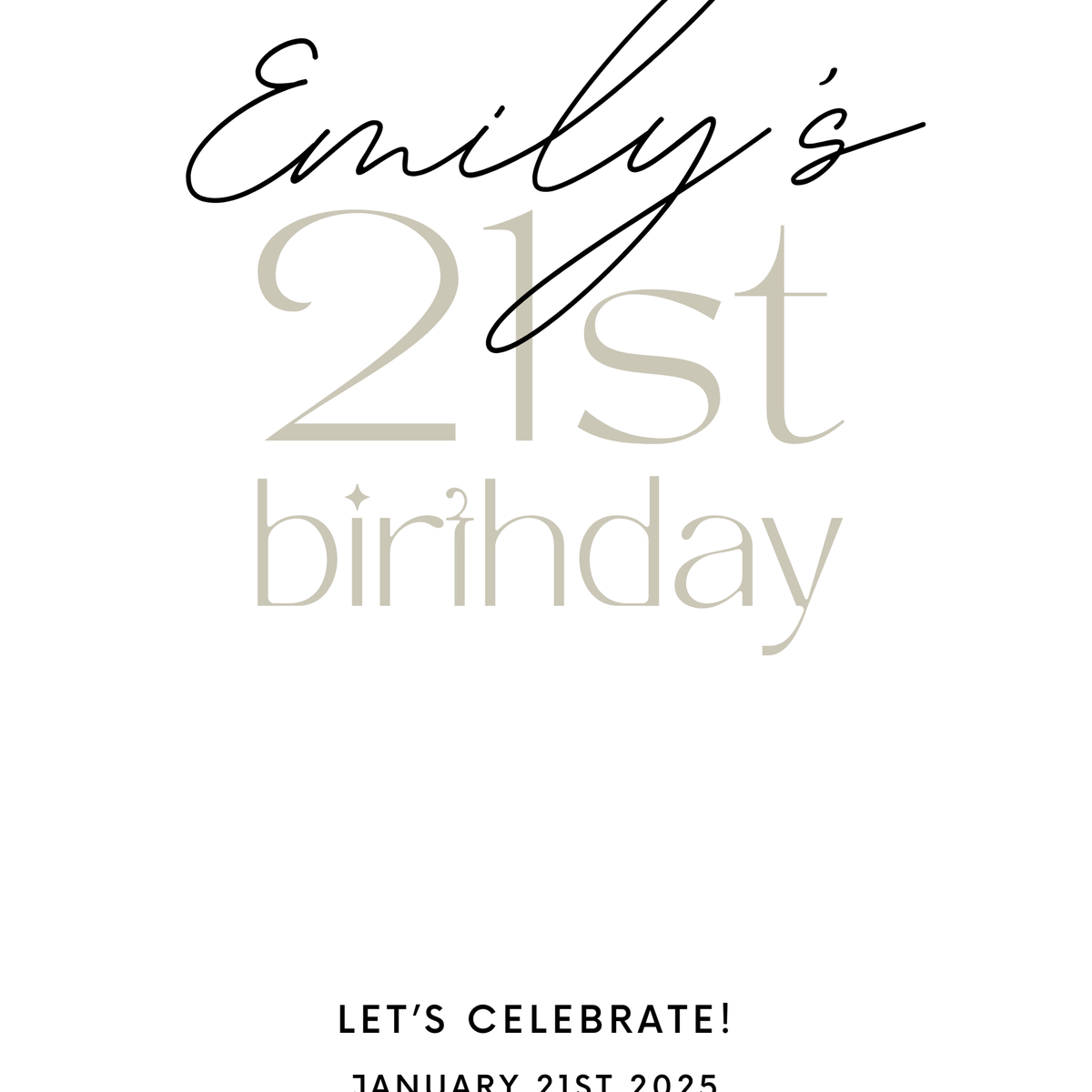 Birthday Welcome Sign - Dainty Minimalist