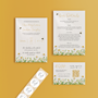 Daisy Floral stationery essentials bundle - daisy themed wedding stationery bundle - wedding invites, rsvp and stickers