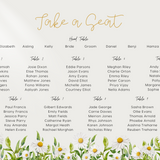 Daisy Custom Wedding Seating Plan Sign - Daisy Floral Wedding Seating Chart