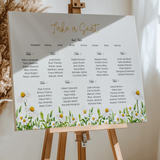 Daisy Custom Wedding Seating Plan Sign - Daisy Floral Wedding Seating Chart