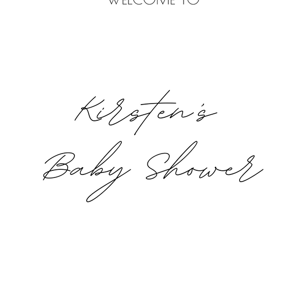 Delicate Baby Shower Welcome Sign