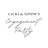 old money style white engagement party sign | personalised engagement party welcome board demure