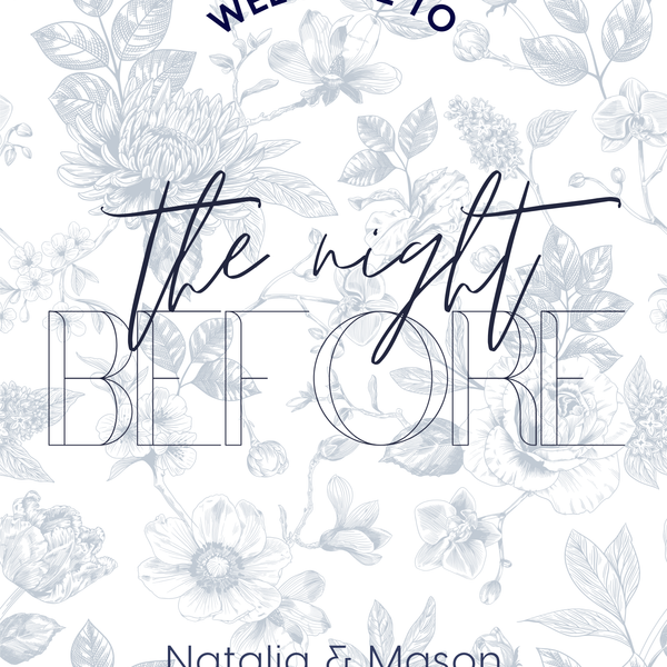 Luxurious Navy "The Night Before" Wedding Sign